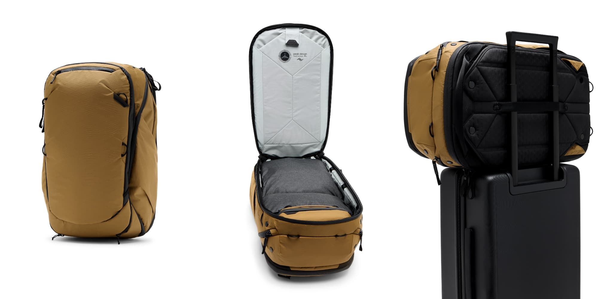 Peak Design Travel Backpack in Coyote. 