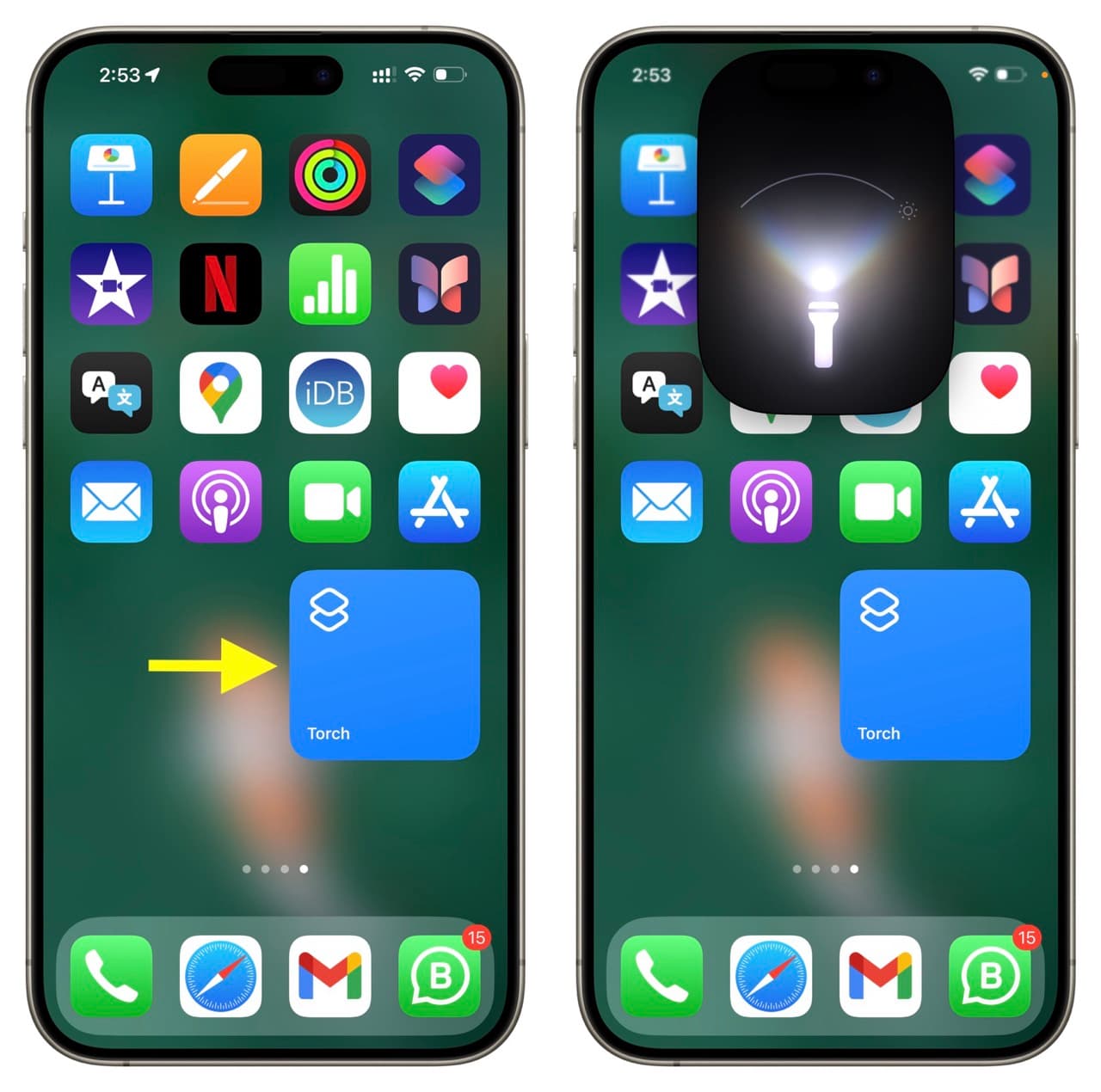 Add big Torch button to iPhone Home Screen