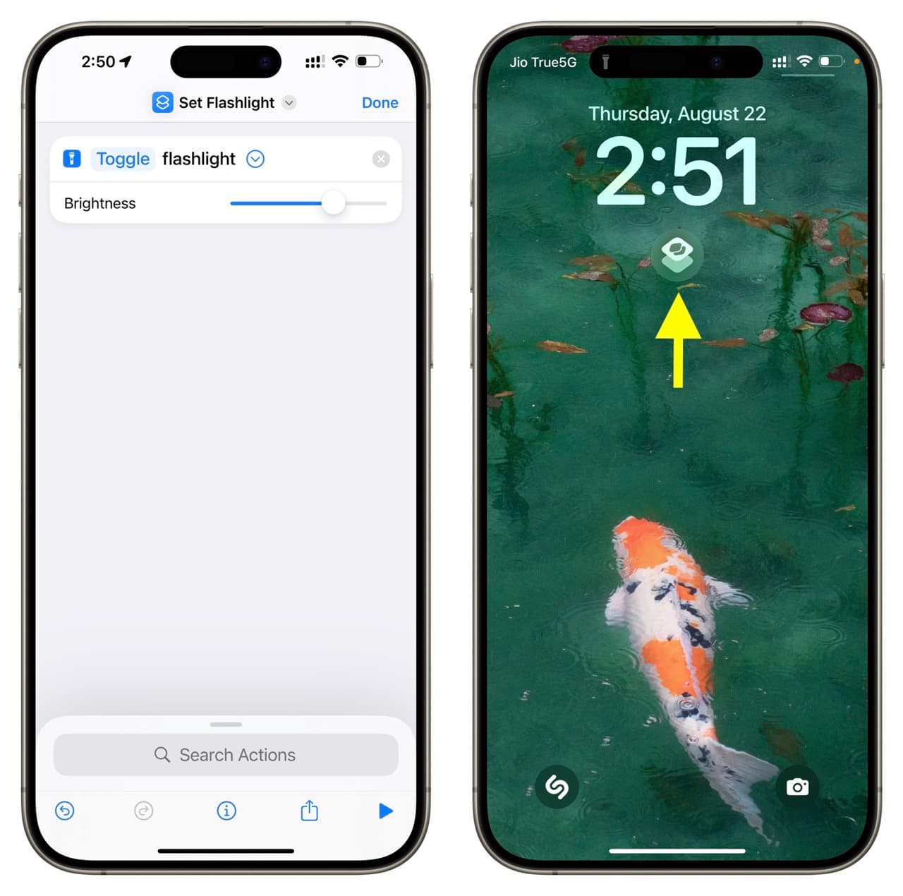 Add flashlight widget to iPhone Lock Screen