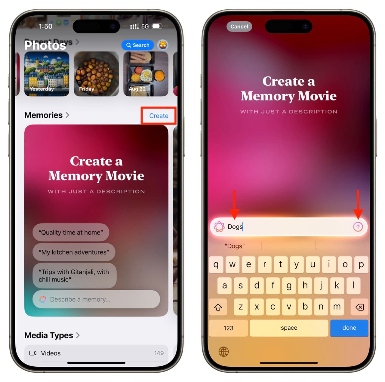 Create a Memory Movie in iPhone Photos app using Apple Intelligence