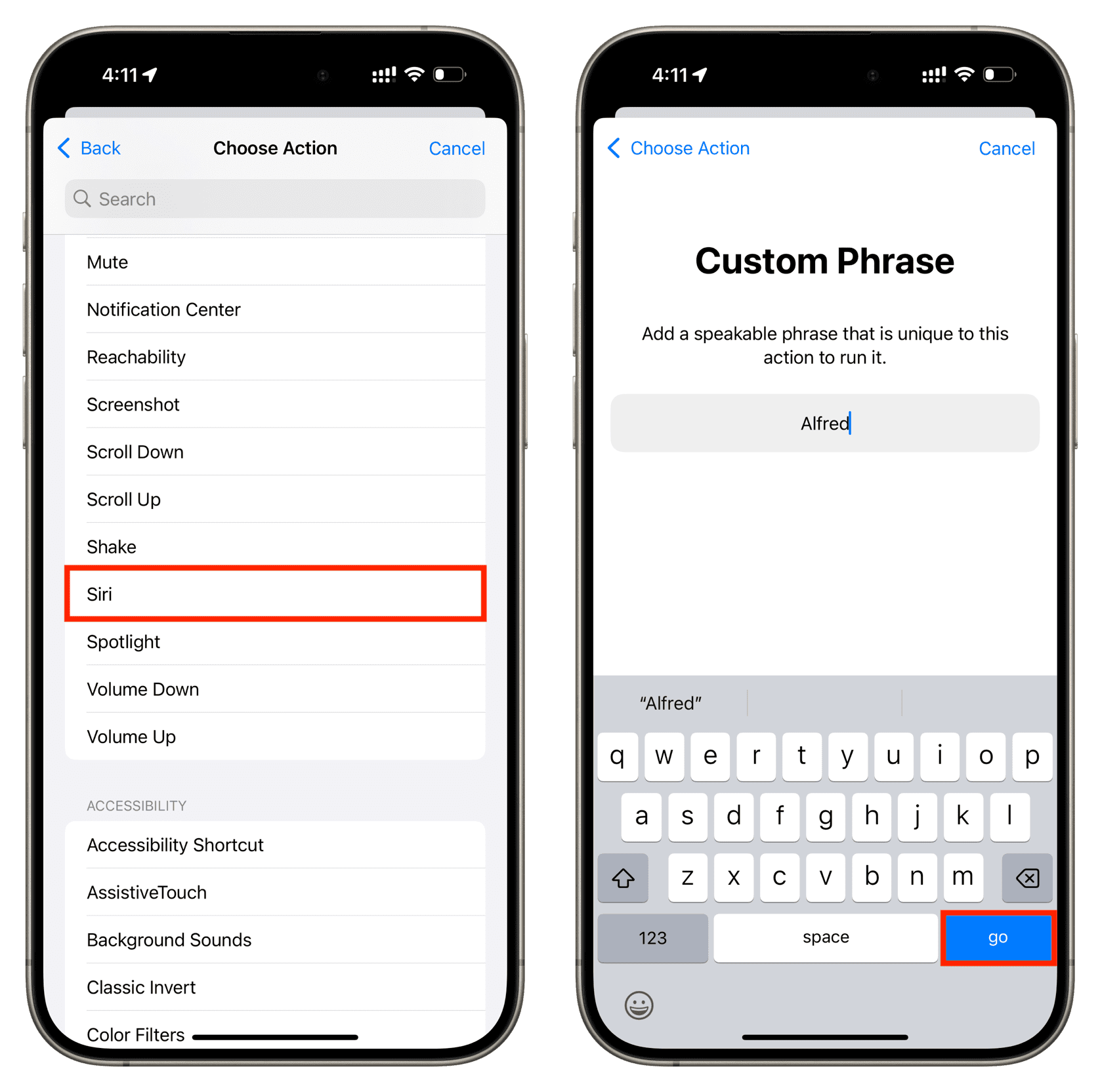 Set Siri to trigger with custom phrase using iOS Vocal Shortcuts