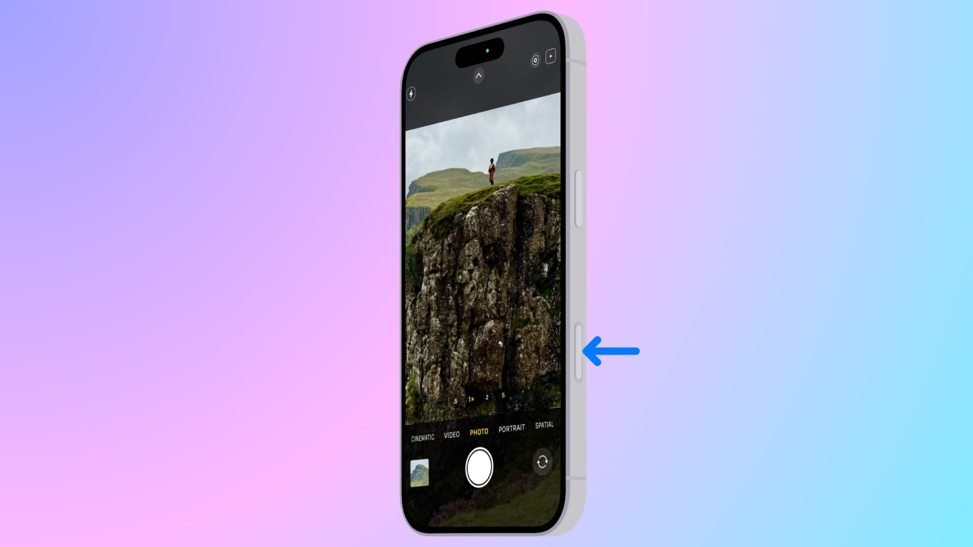 Highlighting Camera Control button on iPhone 16