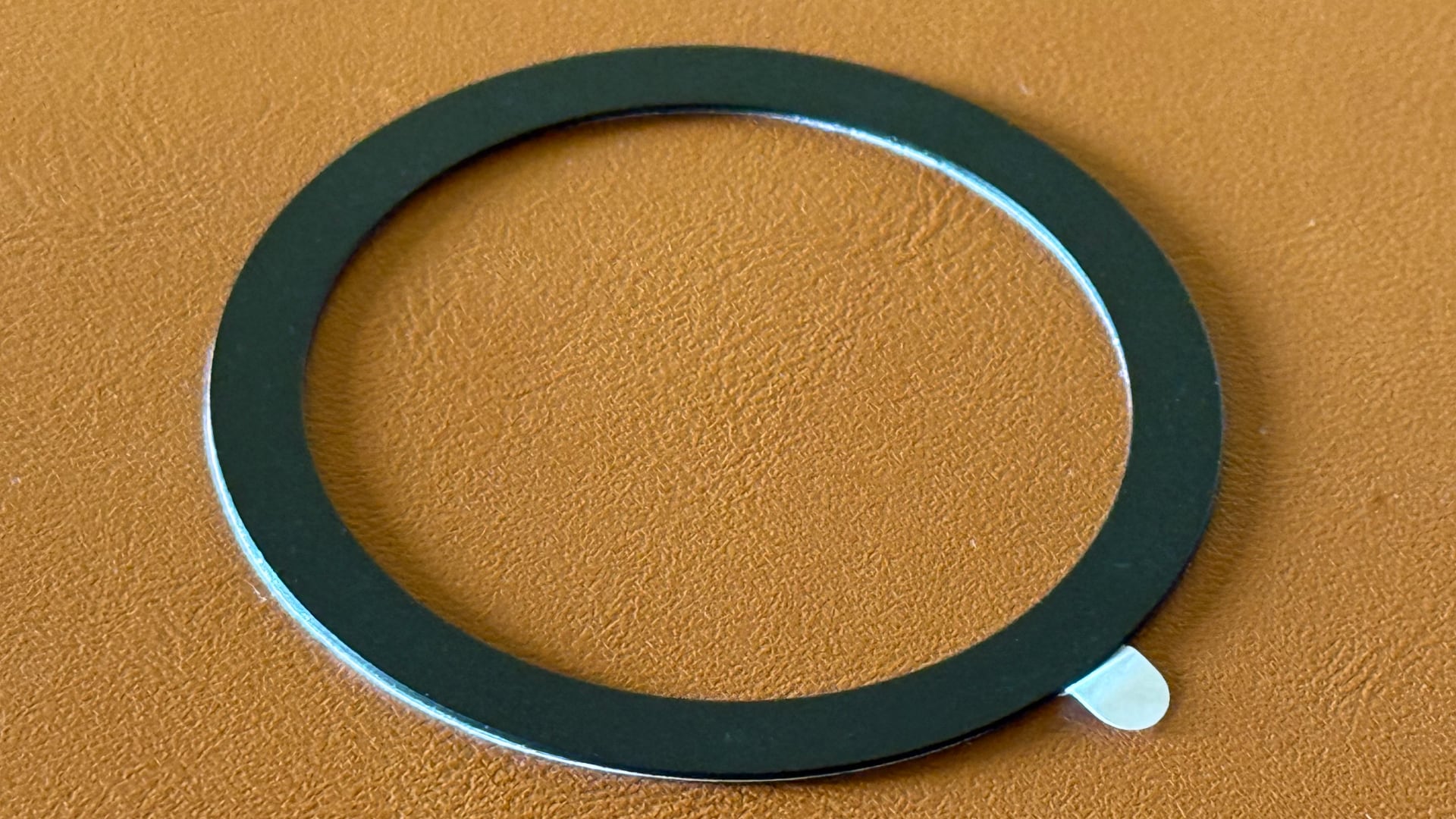 Magnetic ring on a desk.