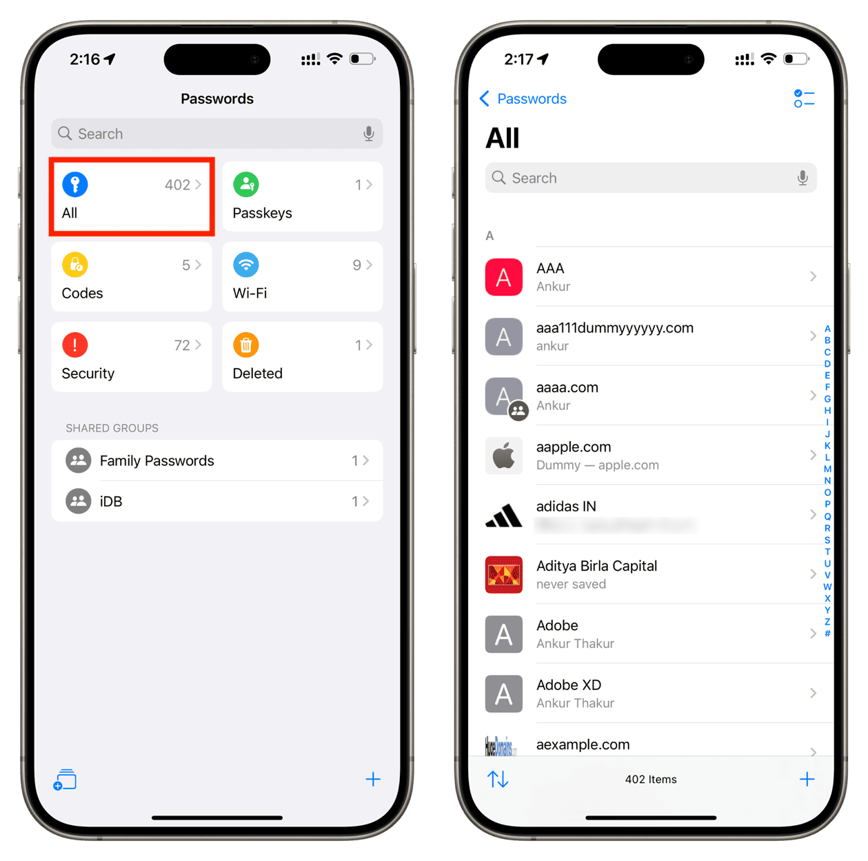 See your passwords in iOS 18 Passwords app