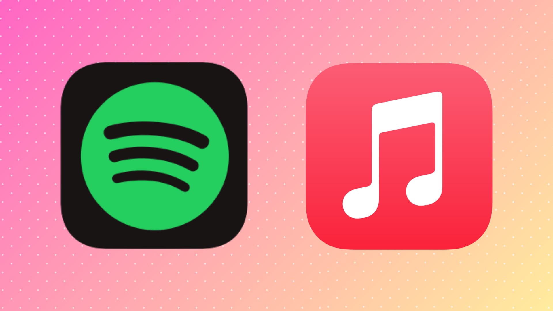 Spotify and Apple Music app icons