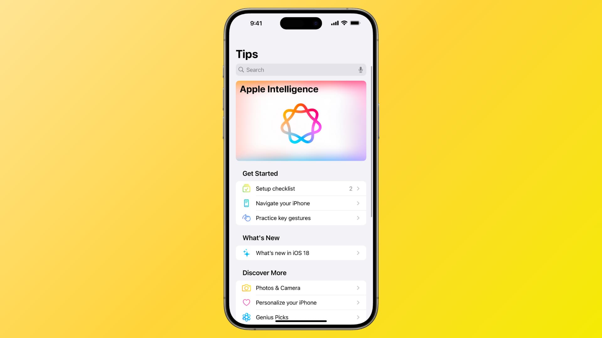 Tips app on iPhone