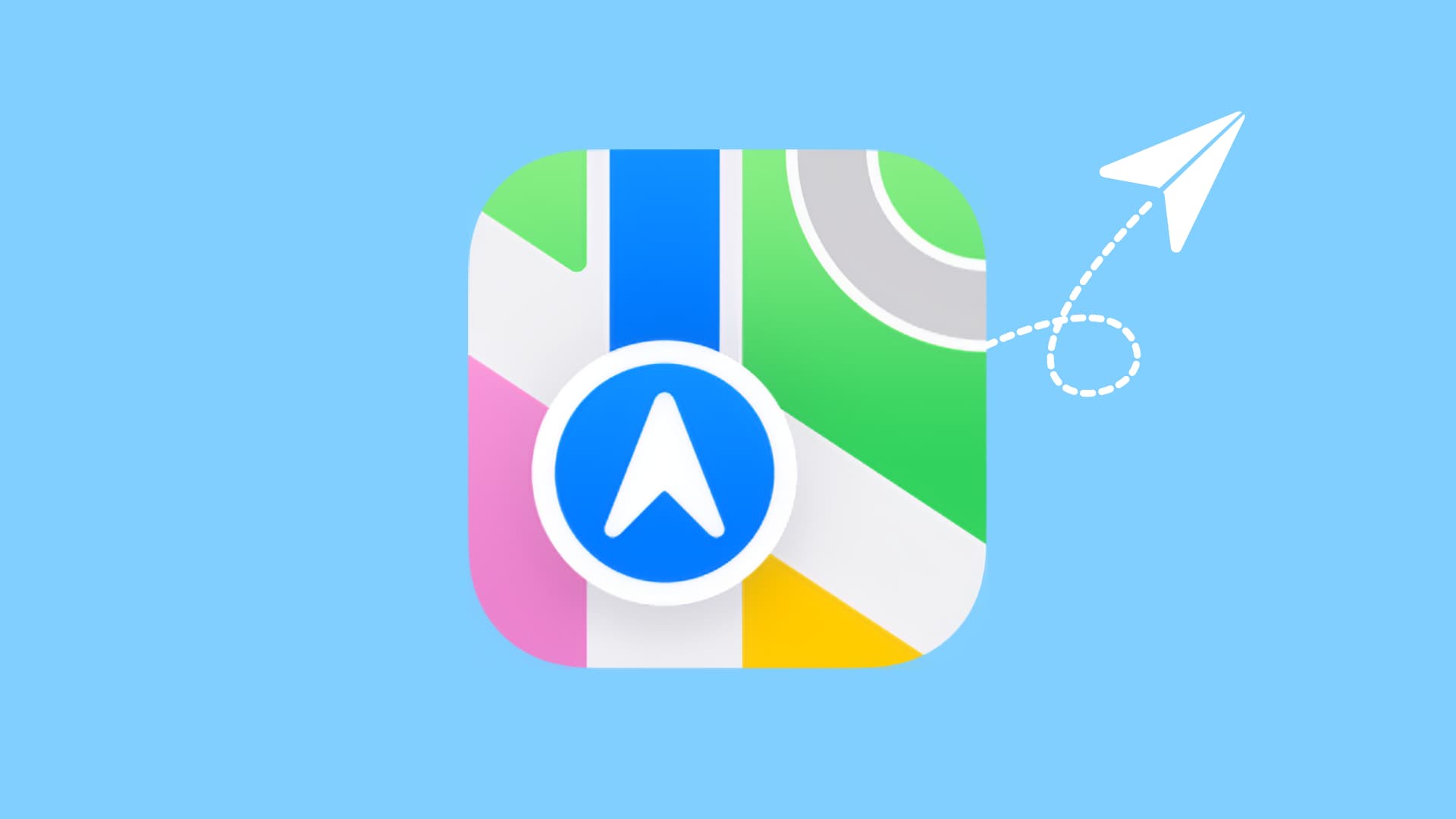 Apple Maps app icon with a share icon