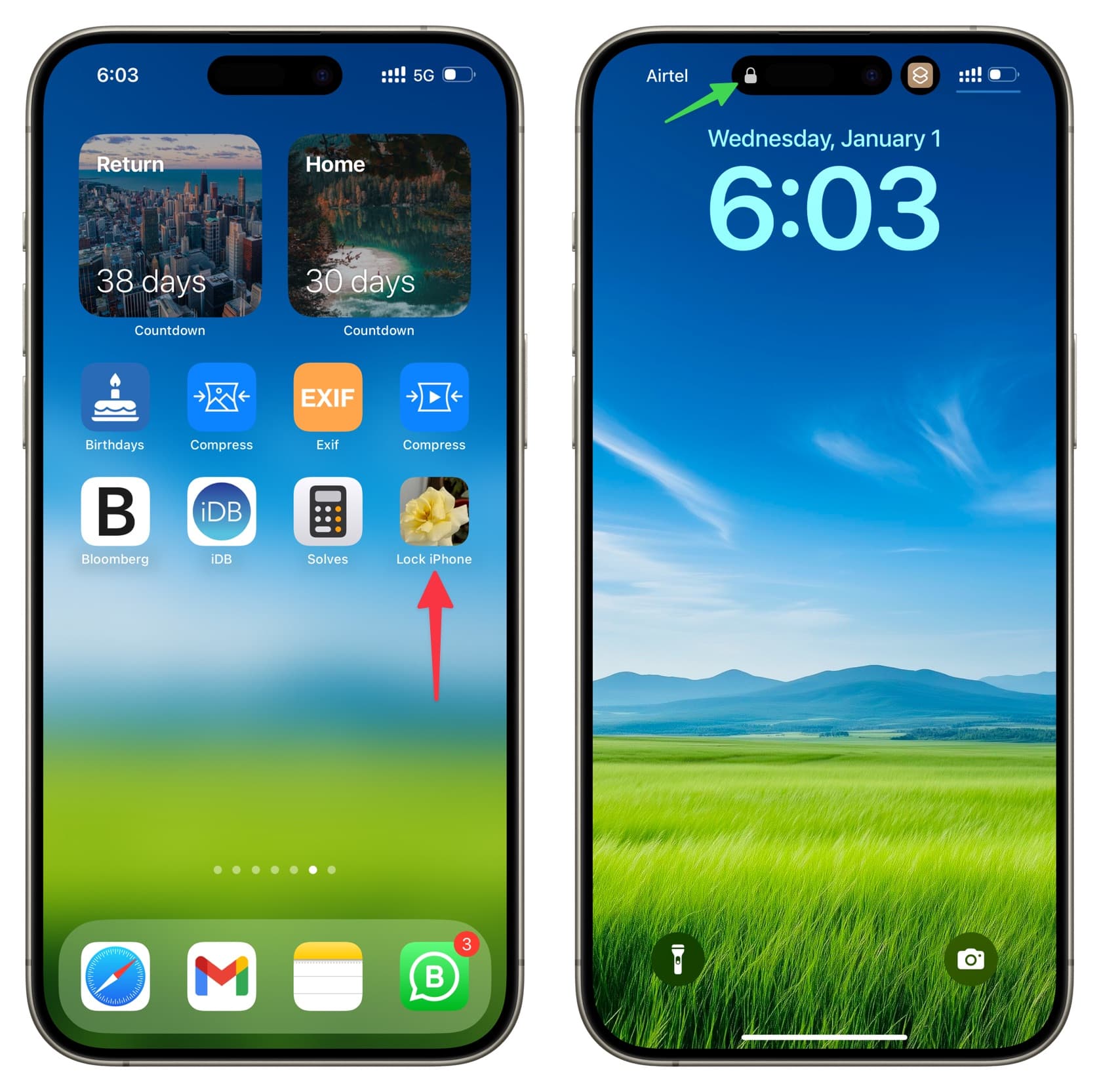 Locking iPhone by tapping on its Home Screen