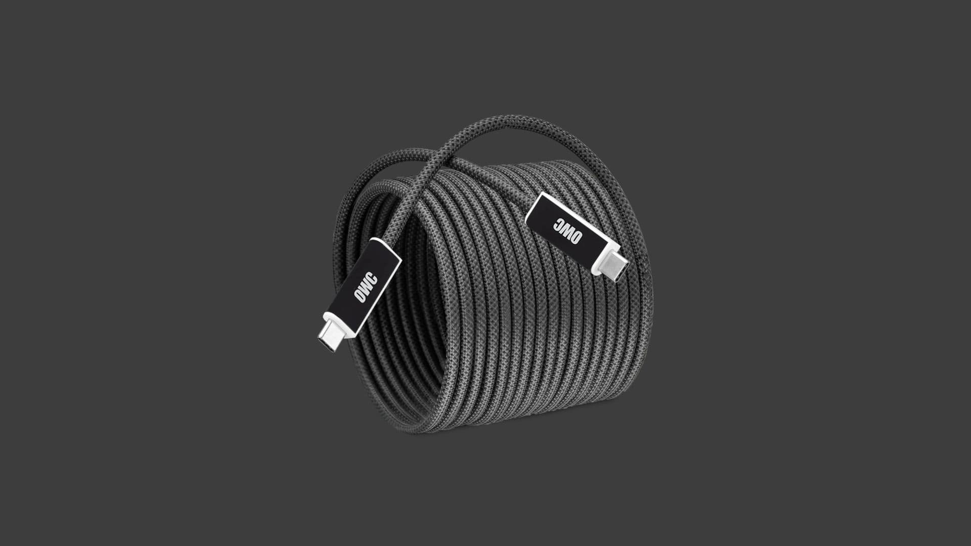 OWC's 4.5-meter Active Optical USB4 Cable.