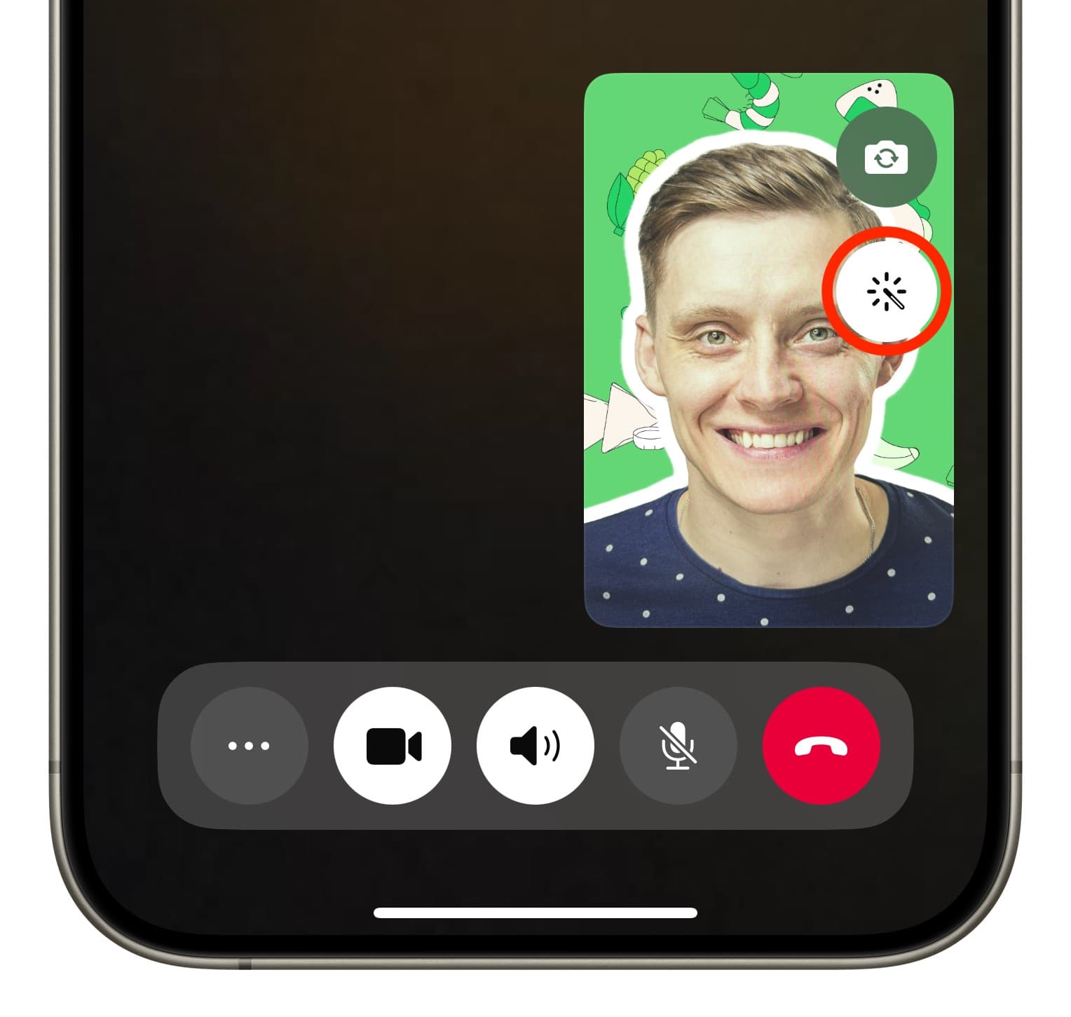 Switch to another effect during video call on WhatsApp