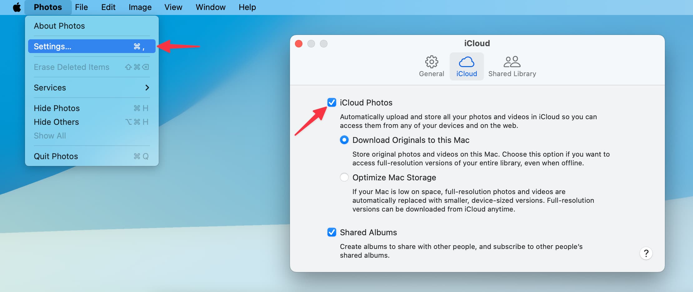 iCloud Photos enabled on Mac