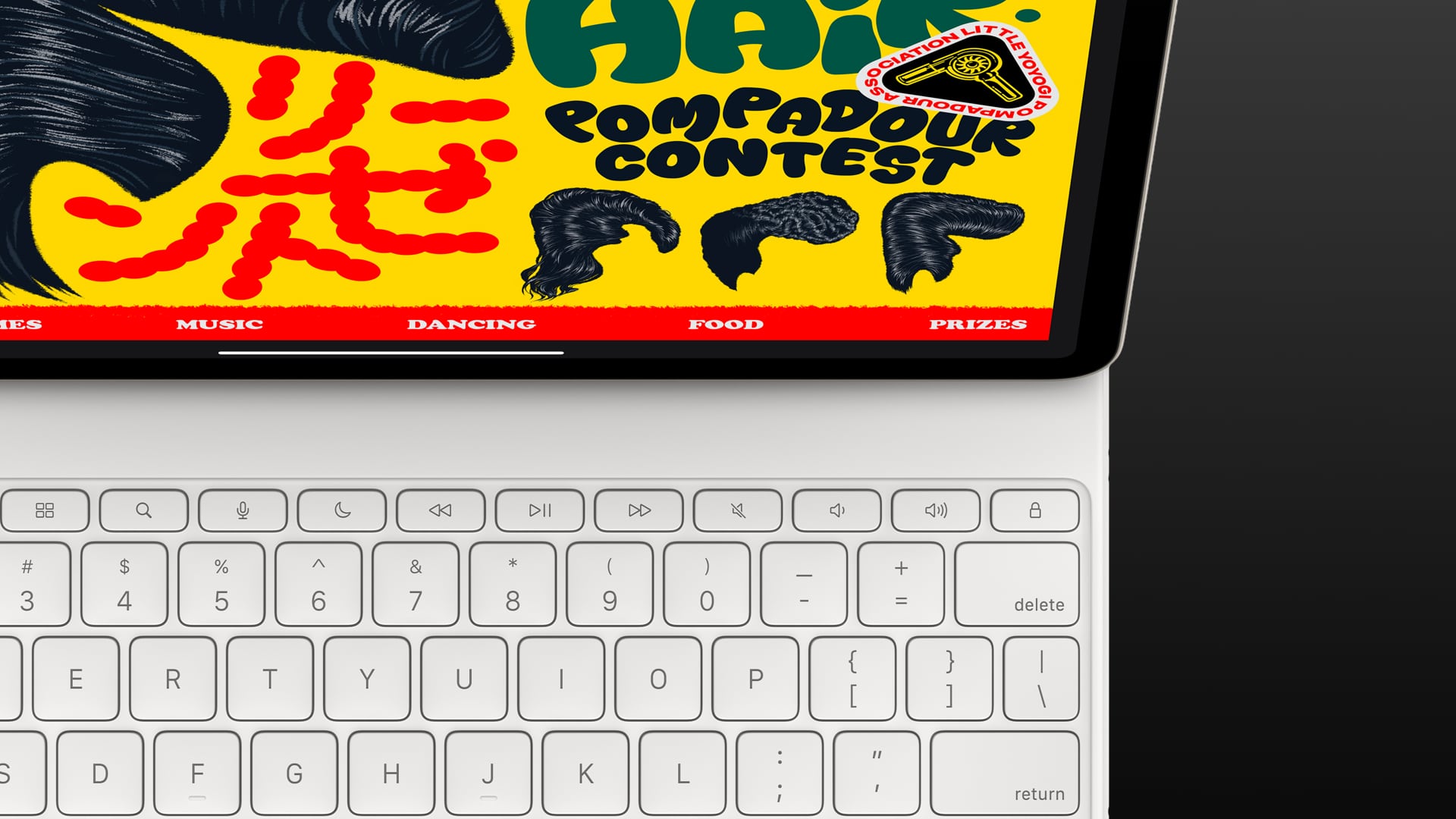 Top-down view of an iPad Air's Magic Keyboard.