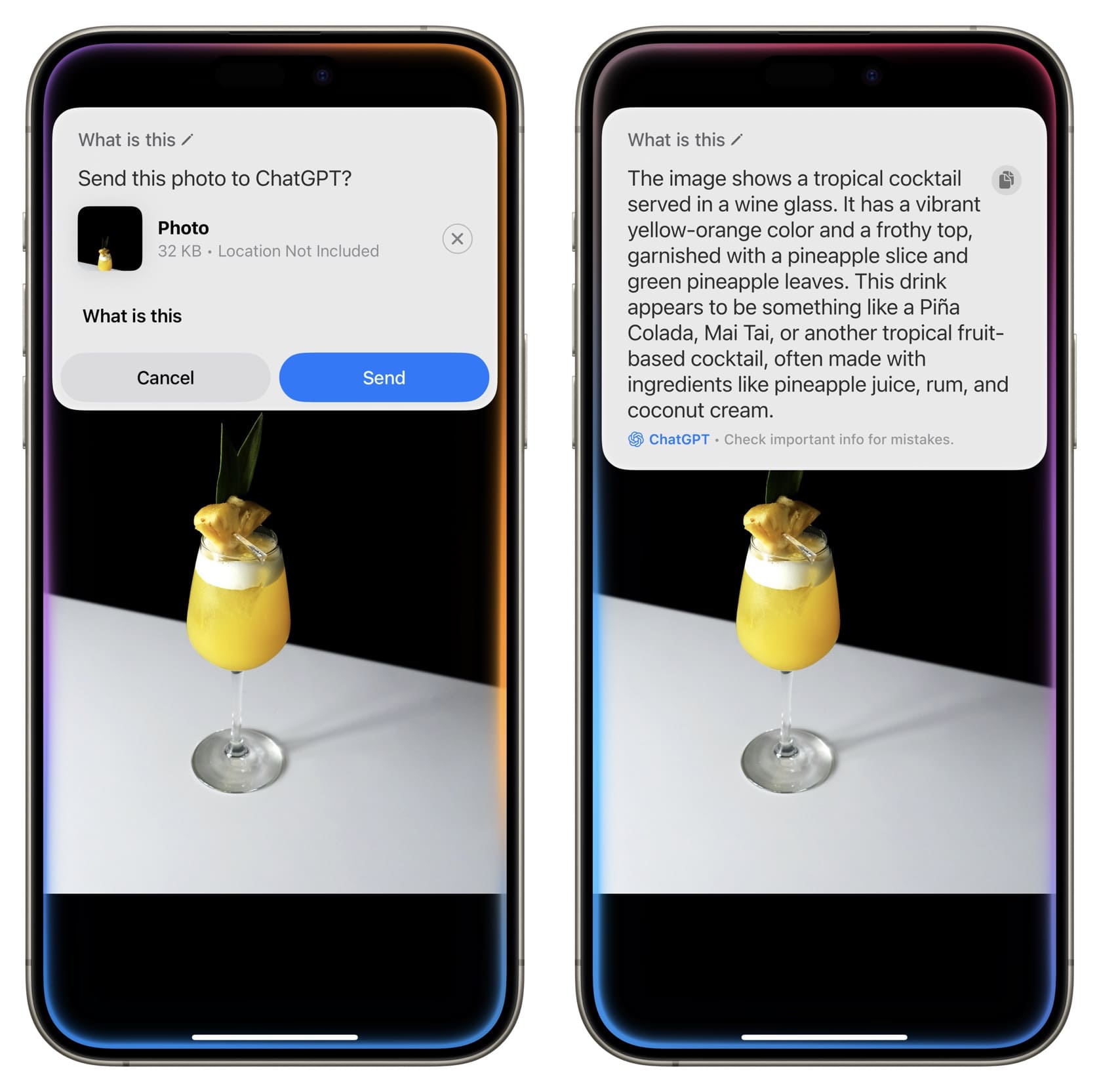 Asking ChatGPT to explain contents of my iPhone screen