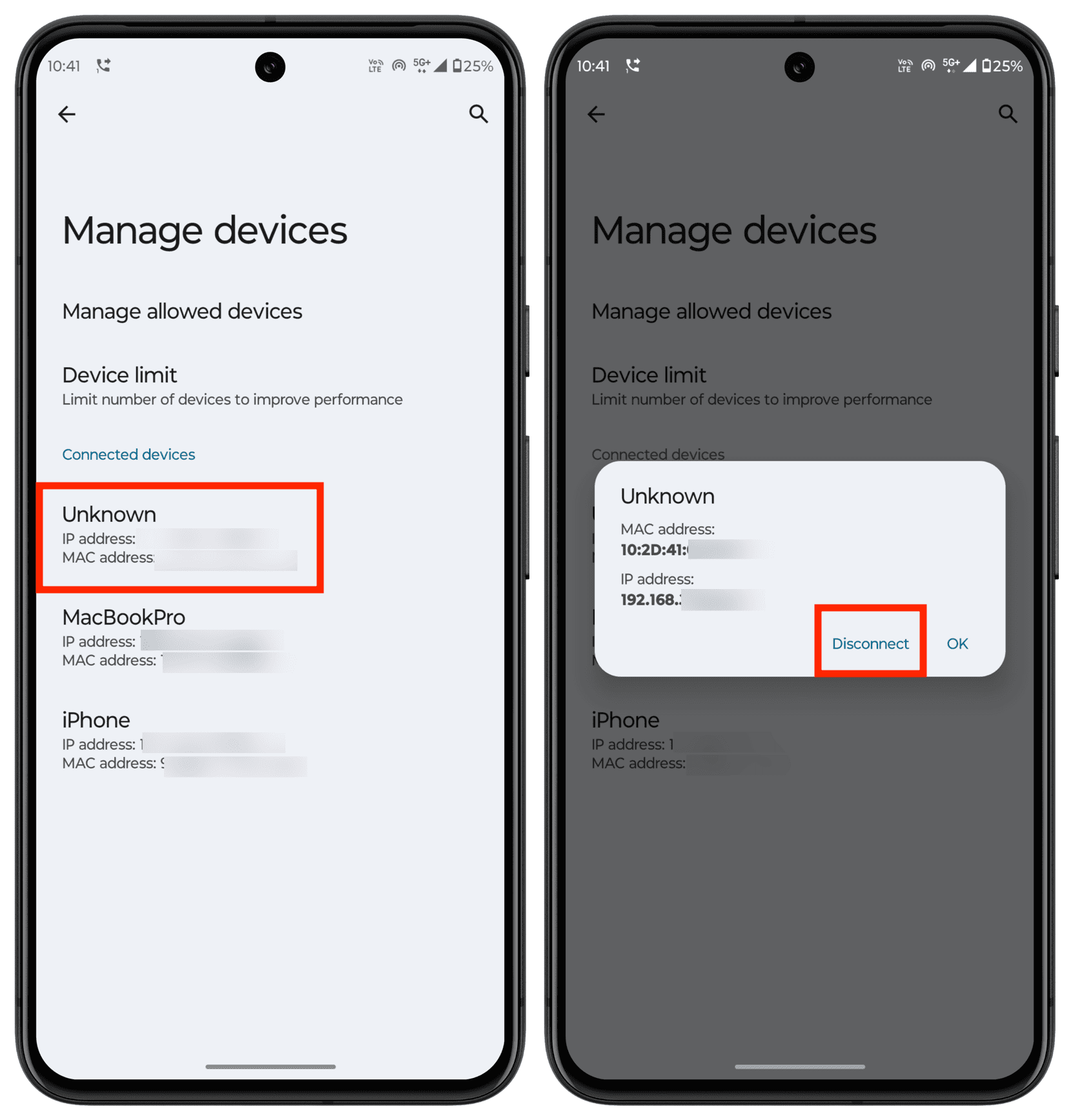 Disconnecting a device connected to my Android phone Hotspot