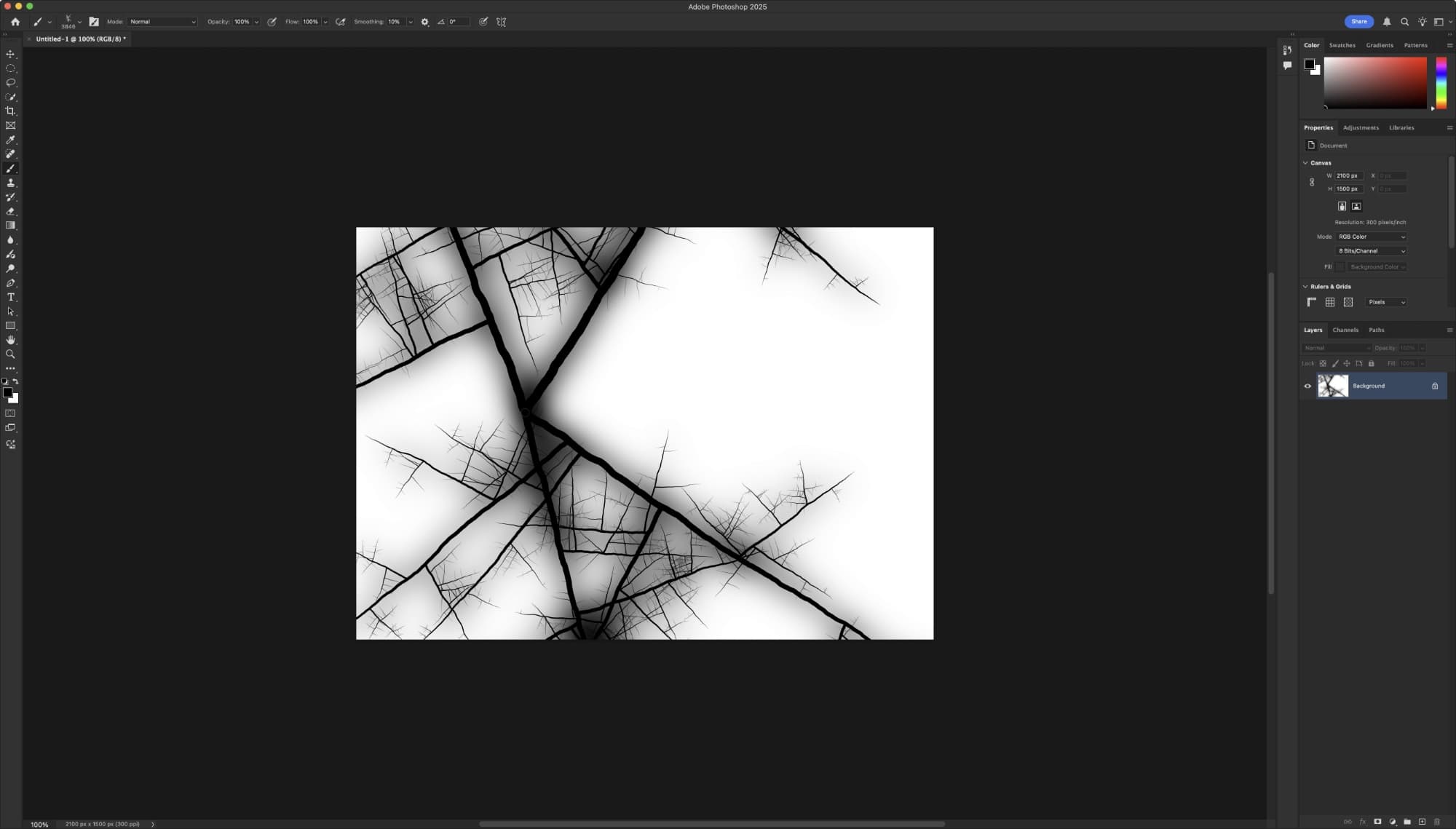 Custom brush tool in Adobe Photoshop.