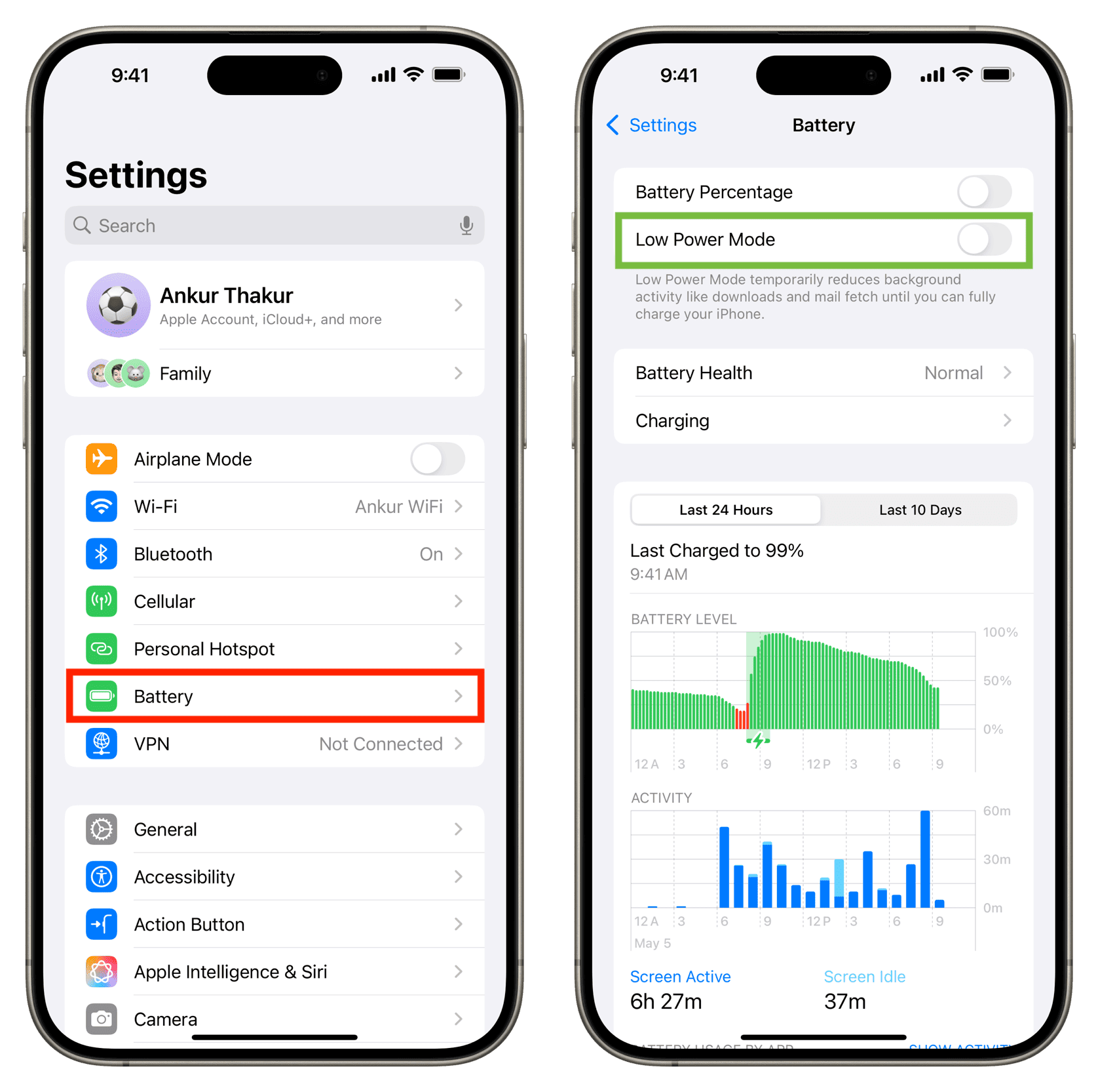 Low Power Mode disabled in iPhone settings