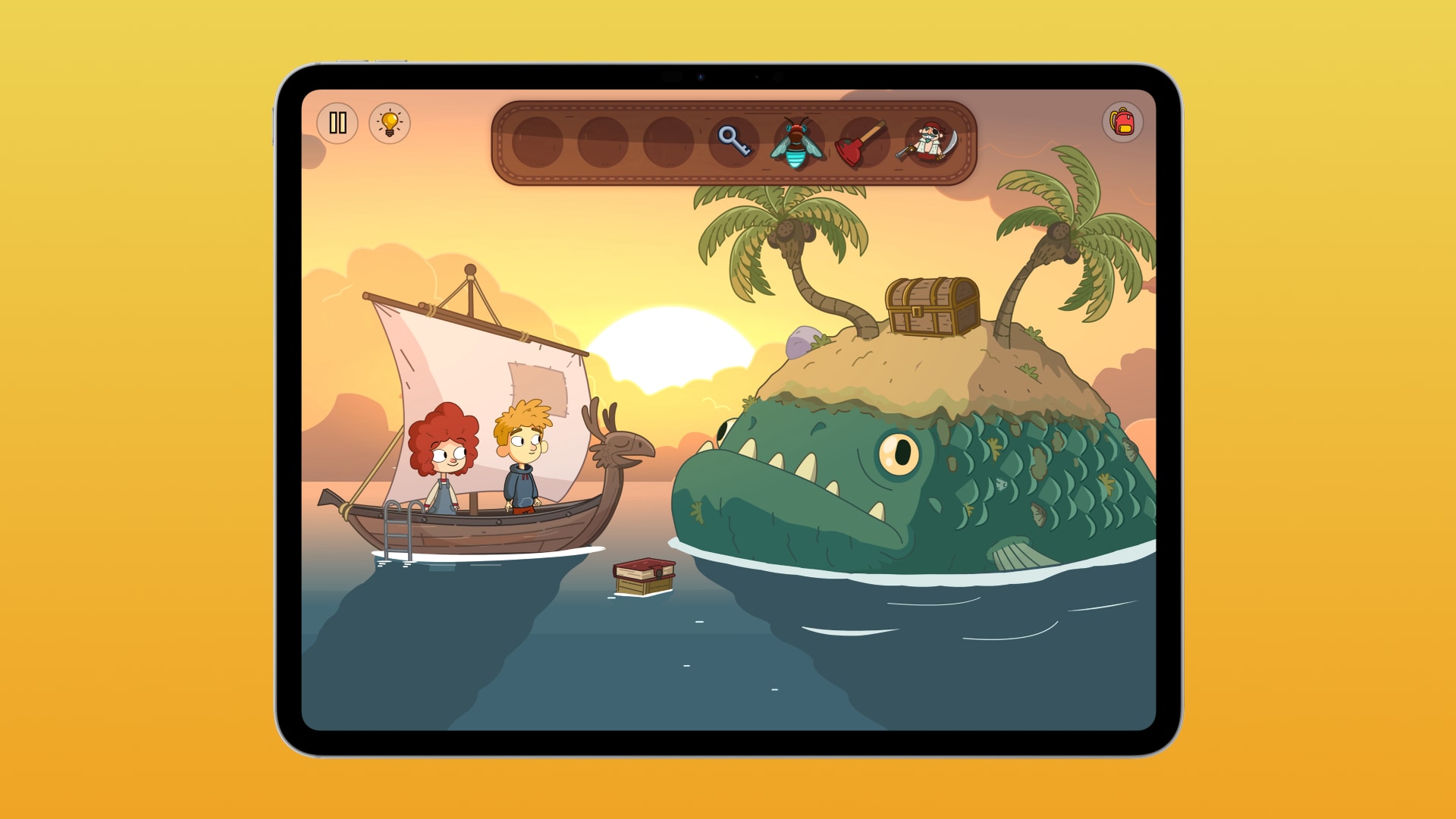 iPad running the Lost in Play+ game,