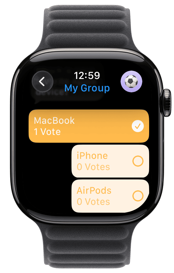 Polls in Messages app on Apple Watch