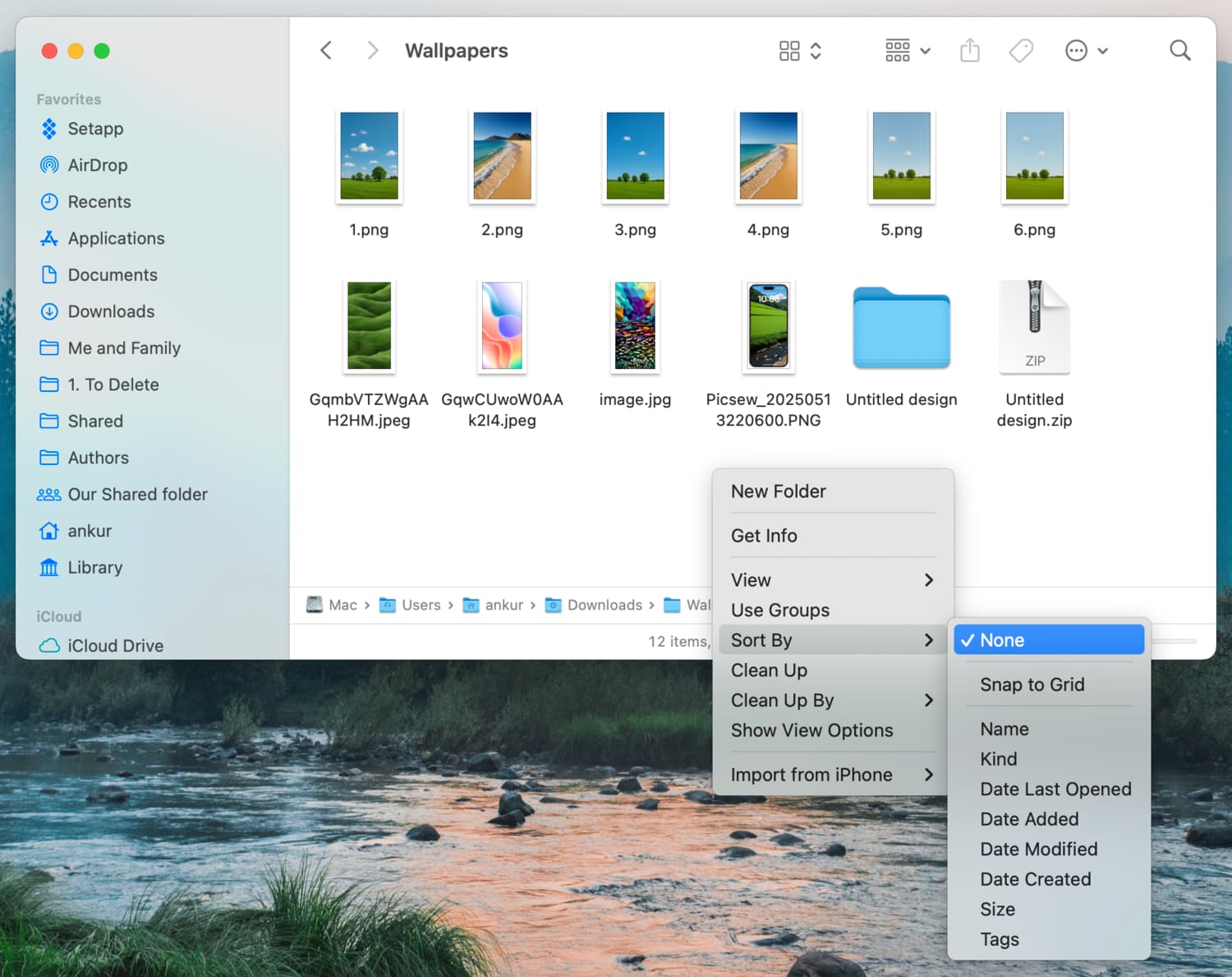 Sort By None in Finder on Mac