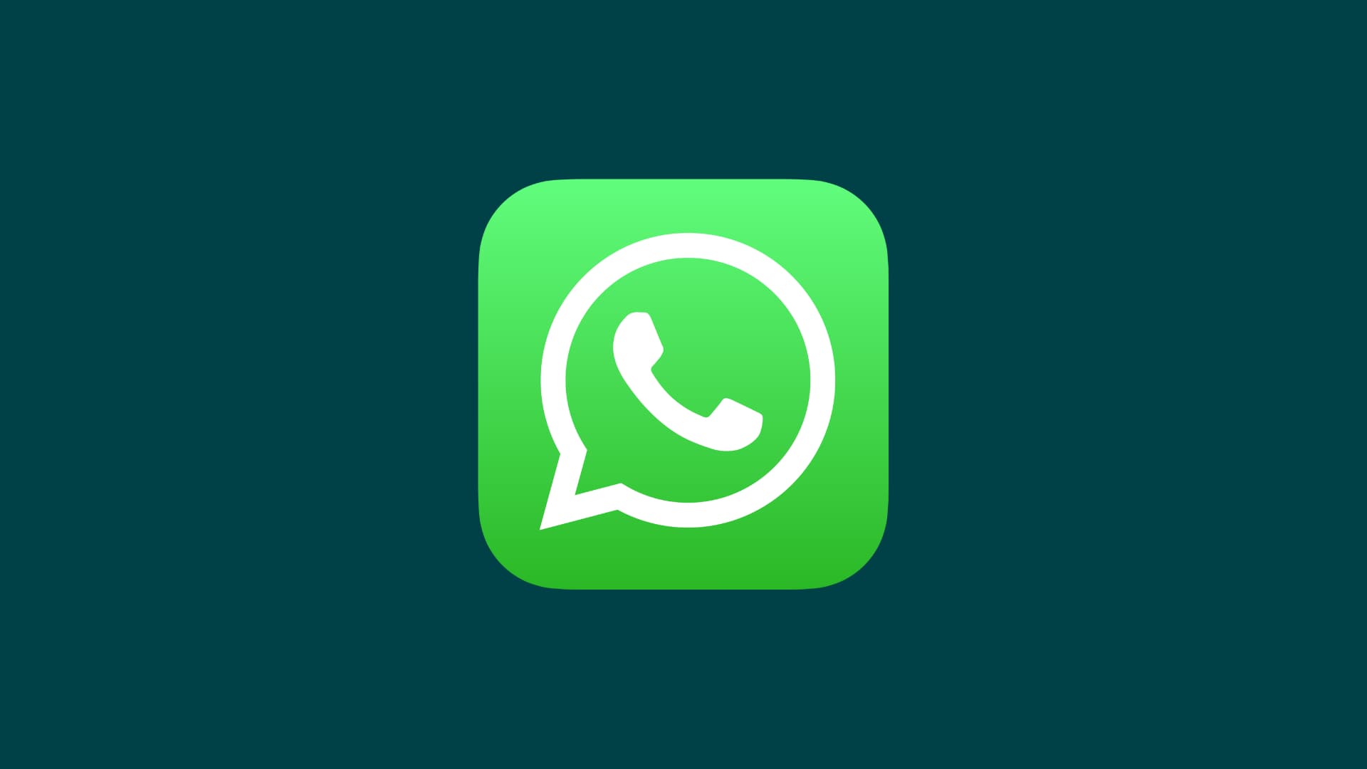 WhatsApp icon on a solid dark green background