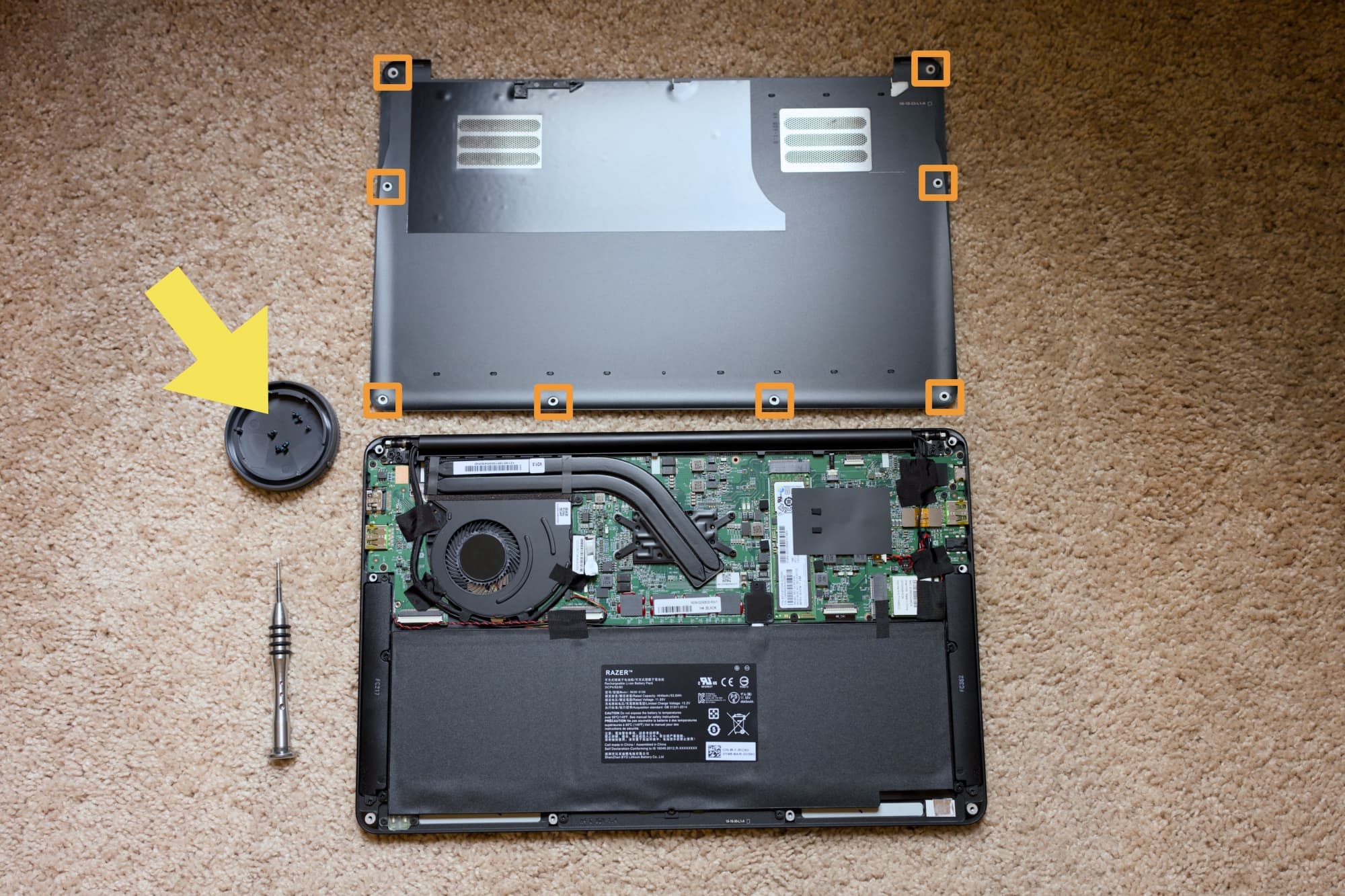 Remove the laptop rear cover.